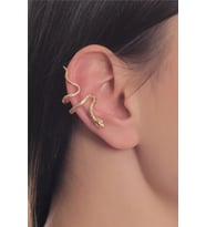 Kadın Lak Altın Kaplama Sıkıştırmalı Model Yılan Formlu Kıkırdak Küpe & Earcuff