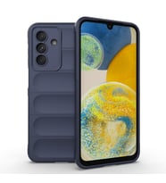 Samsung Galaxy A36 Uyumlu Kılıf Esnek TPU Oyuklu Arka Yüzey Tasarımlı Zore Etnik Silikon Kapak (Lacivert)