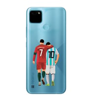 Realme C21Y/C25Y Uyumlu Lionel Messi ve Cristiano Ronaldo Desenli Şeffaf Telefon Kılıfı