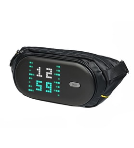 Divoom Pixoo Slingbag-C Ledli Ekran APP Kontrollü Bel Çantası, Siyah