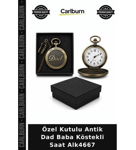Özel Üretim Hediye Özel Kutulu Antik Dad (Baba) Köstekli Saat Alk4667