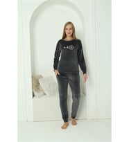 Giyim Kadın Kadife Füme Pijama Takım