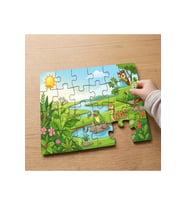 Doğada Sevimli Hayvanlar Tasarımlı 24 Parça Ahşap Çocuk Puzzle