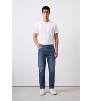 Erkek Straight Fit Düz Kesim Mavi Jean Panolon