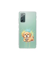 Samsung Galaxy S20 FE ile Uyumlu Splash Köpek Tasarımlı Şeffaf Silikon Kılıf