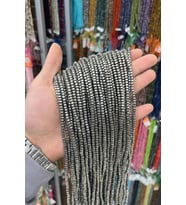 Hematit Taşı Rondela Kesim Antik Gümüş 4x2mm Doğal Taş Dizi