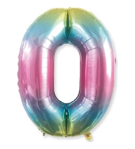 Benim Marifetlerim 0 Rakamı Rengarenk Folyo Balon 16 inch 40 cm