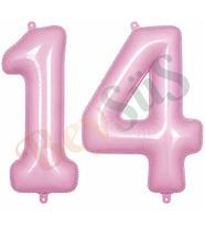 14 Rakam Folyo Balon pembe Rengi (76 cm)