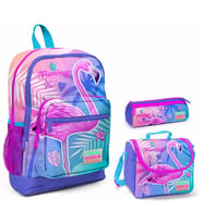 Coral High Pembe Flamingo Kız Çocuk 3'lü İlkokul Çanta Seti