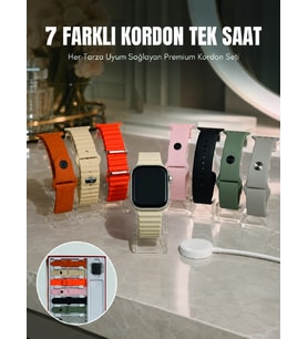Bluetooth Konuşmalı Akıllı Saat 7 Farklı Kordonlu iOS ve Android Uyumlu Akıllı Kol Saati