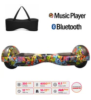 Elektrikli Kaykay Hoverboard Bluetooth Hoparlörlü 6.5 İnç Grafiti D22- Çanta Hediye