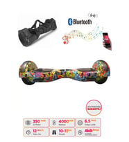 Elektrikli Kaykay Hoverboard Bluetooth Hoparlörlü 6.5 İnç Grafiti D22- Çanta Hediye