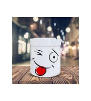 Dil Çıkaran Emoji Baskılı Küllük Seramik Kül Tablası-90170