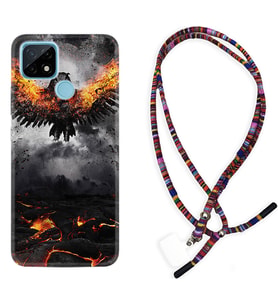 Realme C11 C21 C21Y C25Y C11 2021 Kılıf Boyun Asklı Rasta Silikon Ateş Kartalı 1766