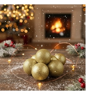 6’lI 4 cm Altın Yılbaşı Ağaç Süsü Seti – Parlak Noel Topu Dekorasyon
