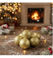 6’lI 4 cm Altın Yılbaşı Ağaç Süsü Seti – Parlak Noel Topu Dekorasyon