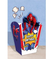 Spiderman Örümcek Adam Temalı Doğum Günü Seti * Popcorn (mısır) Kutusu *8'li