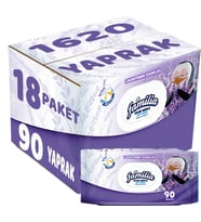 Familia Islak Havlu Mendil Lavantanın Ferahlığı 90 Yaprak Plastik Kapaklı 18 Li Set 1620 Yaprak