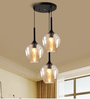 3Lü Yuvarlak Siyah Gold Modern Sarkıt Genç Odası Yatak odası Retro Salon Avize 3223-W83-2B-VY (Siyah-Sarı)