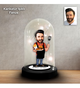 KİŞİYE ÖZEL AŞÇI TASARIM IŞIKLI KARİKATÜR FANUS BİBLO FN155