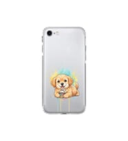 iPhone SE 2020 ile Uyumlu Splash Köpek Tasarımlı Şeffaf Silikon Kılıf