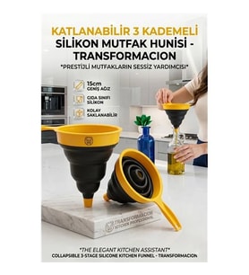 Katlanabilir Silikon Huni - Mutfak Araç İçin Yer Kaplamayan Pratik Akıllı Çözüm 723159