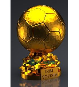 İSMİNİZE ÖZEL FIFA BALLON D'OR MAKETİ GOLD KAPLAMA 15 CM HEDİYELİK