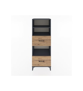 Hyperion Dolap 3 Raflı 2 Çekmeceli 60x44x163 Antrasit-Çam