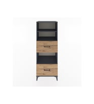 Hyperion Dolap 3 Raflı 2 Çekmeceli 60x44x163 Antrasit-Çam