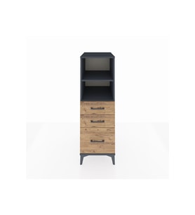 Kronos Dolap 2 Raflı 3 Çekmeceli 44x59x134 Antrasit-Çam