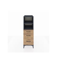 Kronos Dolap 2 Raflı 3 Çekmeceli 44x59x134 Antrasit-Çam