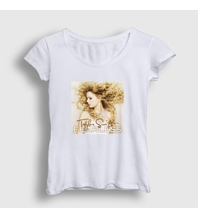 Presmono Kadın Beyaz Fearless Taylor Swift T-Shirt 311159tt