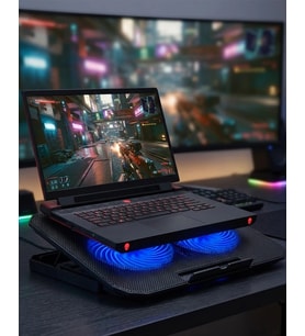 Laptop Soğutucu Stand Çift Fanlı 17 İnç Uyumlu Ayarlanabilir Notebook Altlığı