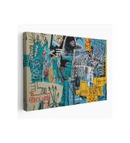 Jean Michel Basquiat Mavi Kuş Kanvas Tablo-5060