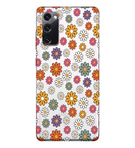 Samsung Galaxy S20 FE Uyumlu Çiçek Desenli Şeffaf Telefon Kılıfı