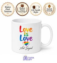 Love Is Love Temalı Aşk Aşktır İngilizce Kupa Bardak Hediye