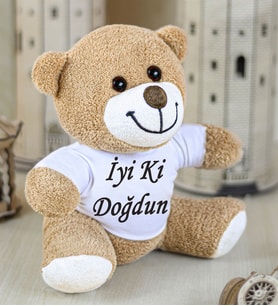 İyi Ki Doğdun Yazılı Sevimli Peluş Ayıcık