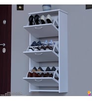 Modilayn WEST Asma Kapı Önü 52x116x26 cm’lik 3 Düşer Kapak 6 Göz Bölmeli Ayakkabılık