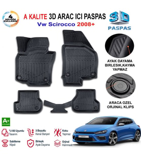 Vw Scirocco 3D Paspas Havuzlu Pro 2008 Sonrası