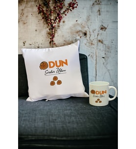 Odun Kupa Bardak ve Yastık Set 002 (Beyaz)