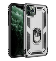 Newface Apple iPhone 11 Pro Max Kılıf Sofya Yüzüklü Silikon Kapak - Gümüş