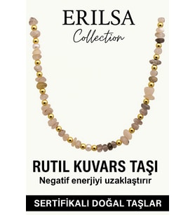 Sertifikalı Kırık Taşlı Model İnci - Rutil Kuvars Taşı Kolye (Çok Renkli)