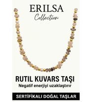 Sertifikalı Kırık Taşlı Model İnci - Rutil Kuvars Taşı Kolye (Çok Renkli)