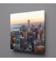 RENKLİ BİNALAR KANVAS TABLO 40x40cm (Karışık)