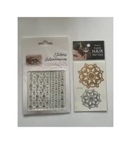 Face Gems Yapışkanlı Yüz Taşı ve Saç Dövmesi Aksesuar Seti
