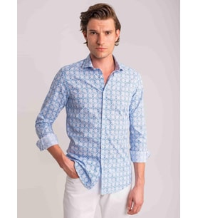 Mavi Erkek Slim Fit Baskılı Paul Yaka Uzun Kol Gömlek - 60637