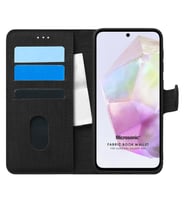 Microsonic Samsung Galaxy A35 Kılıf Fabric Book Wallet Siyah (Siyah)