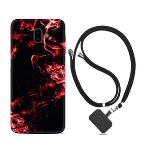 Samsung J6 Plus J7 Prime J7 Pro M20 Kılıf Boyun Askılı Silikon Red Smoke 1745