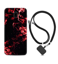 Samsung J6 Plus J7 Prime J7 Pro M20 Kılıf Boyun Askılı Silikon Red Smoke 1745