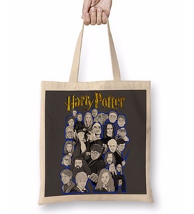 Harry Potter Karakter Kolaj Sanatları Bez Çanta Uzun Saplı